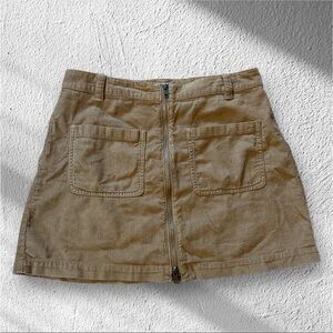 Tan Madewell Corduroy Full Zip 100% Cotton Skirt Size 6